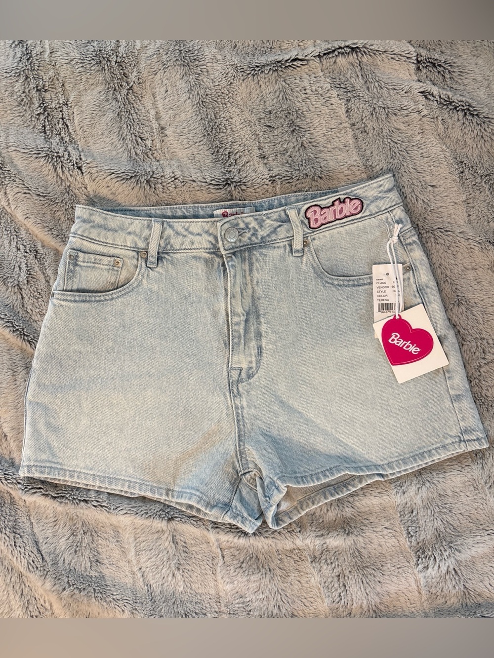 Barbie Light Blue Denim High-Rise Shorts